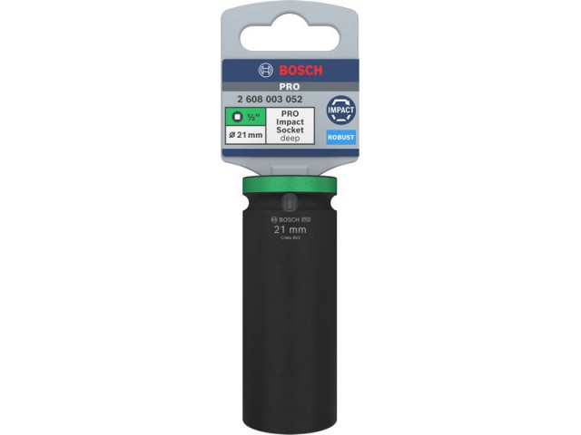 PRO Impact Socket Bosch, 1/2, 21mm, dolgi, 2608003052